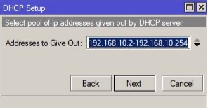 DHCP Setup MikroTik pool de direcciones DHCP