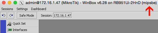 Winbox revision de arquitectura de Router MikroTik