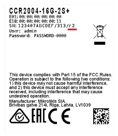 Nueva revisión del router MikroTik CCR2004-16G-2S+
