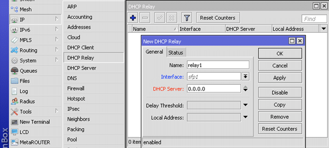 DHCP Relay con MikroTik RouterOS