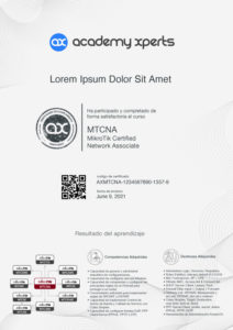 Certificaatmodel voor deelname aan en deelname aan de MikroTik MTCNA-cursus
