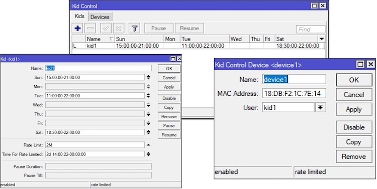Implementacion de Kid control en MikroTik
