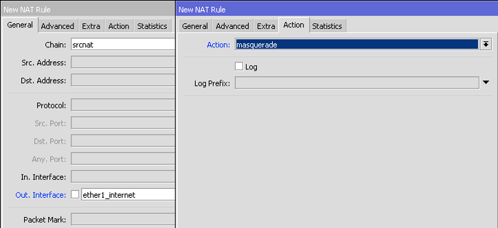 MikroTik Firewall Filter action masquerade