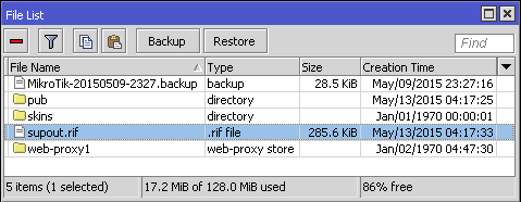 MikroTik supout rif carpeta de archivos