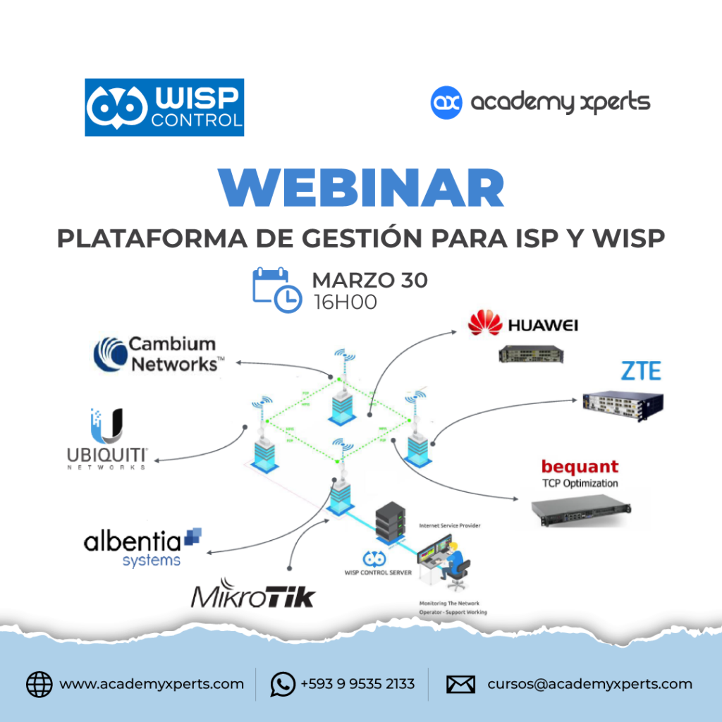 Webinar WISP Control Plataforma de gestión para proveedores ISP y WISP