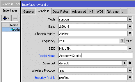 Wireless Interface MikroTik