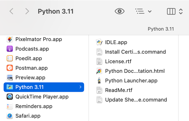 Directorio de Python en carpeta Aplicaciones