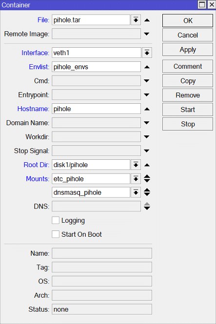 Docker Container con MikroTik
