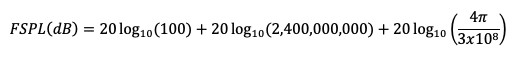 Formula para calcular la FSPL en decibelios