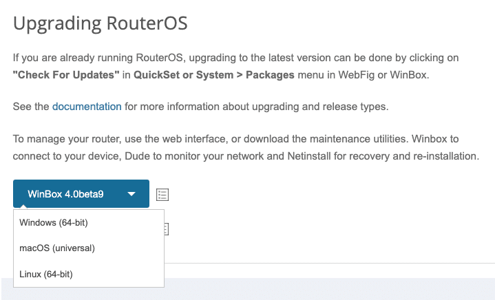 Nuevo WinBox 4 (beta 9) para Windows, macOS y Lin