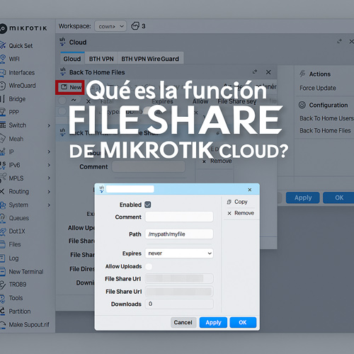 ¿Qué es la función File Share en MikroTik Cloud?