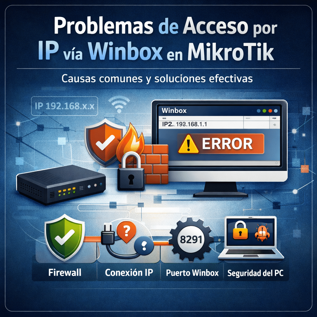 Problemas de acceso por IP via Winbox en MikroTik: causas y soluciones reales