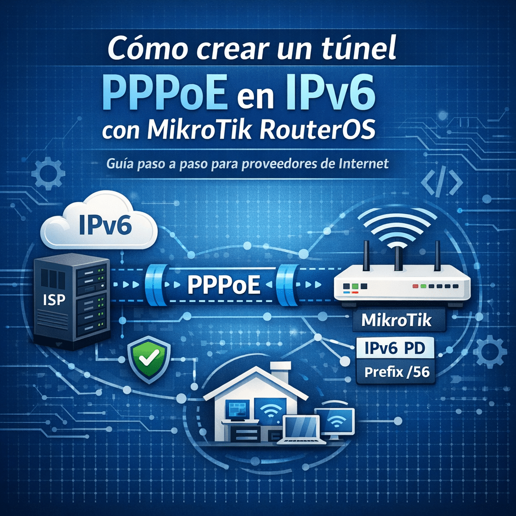 Como crear un tunel PPPoE en IPv6 con MikroTik RouterOS