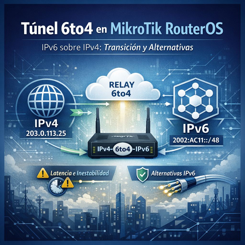 Como crear un Tunel 6to4 en MikroTik RouterOS