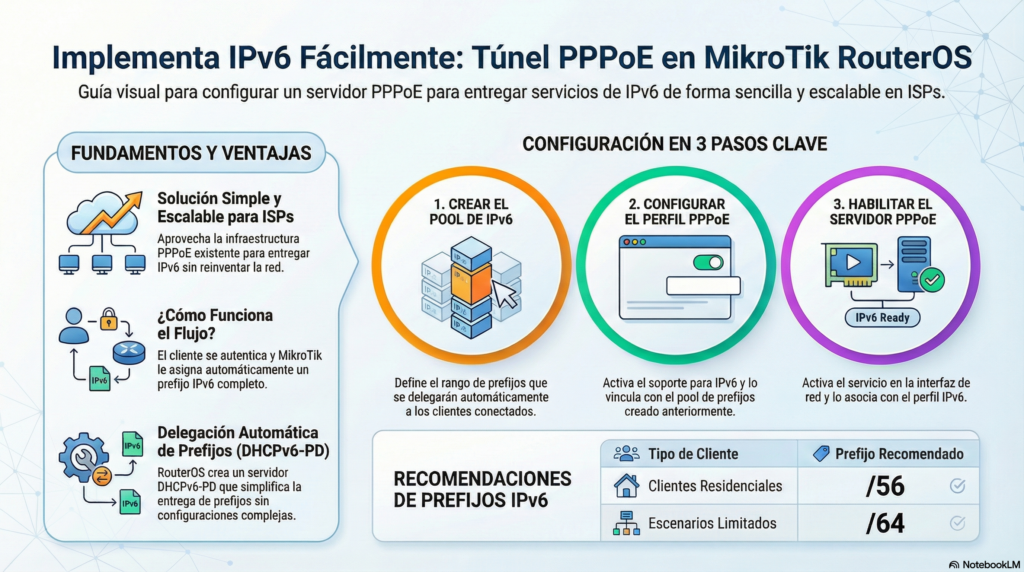 Como crear un tunel PPPoE en IPv6 con MikroTik RouterOS