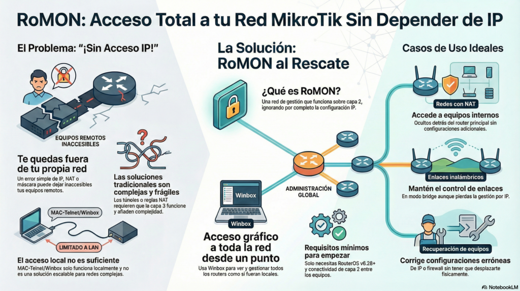 Configuracion de RoMON en un Router MikroTik: acceso total a tu red sin depender de IP