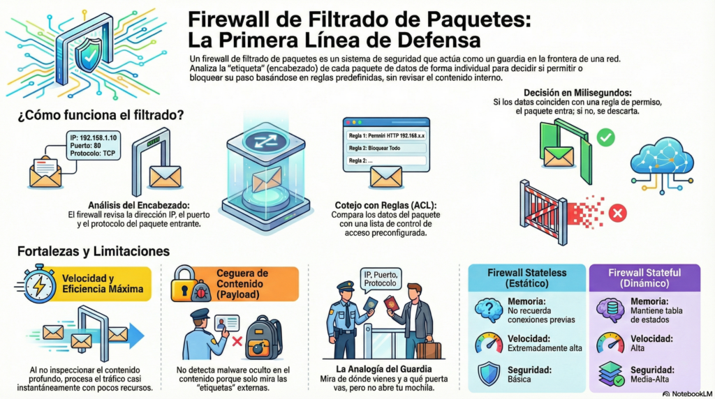 ¿Que es un firewall de filtrado de paquetes y como funciona?