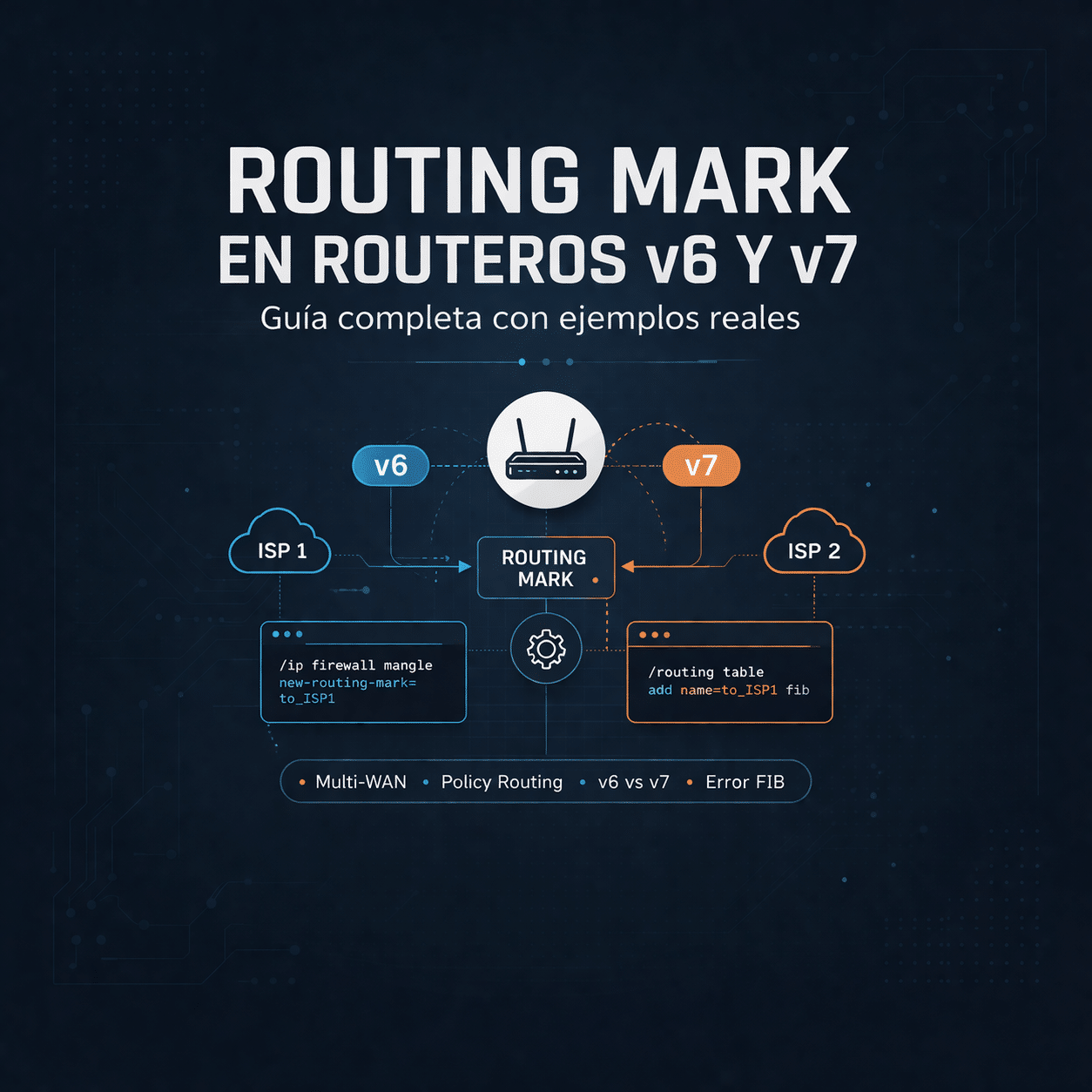 Routing Mark en RouterOS v6 y v7: guia completa con ejemplos reales