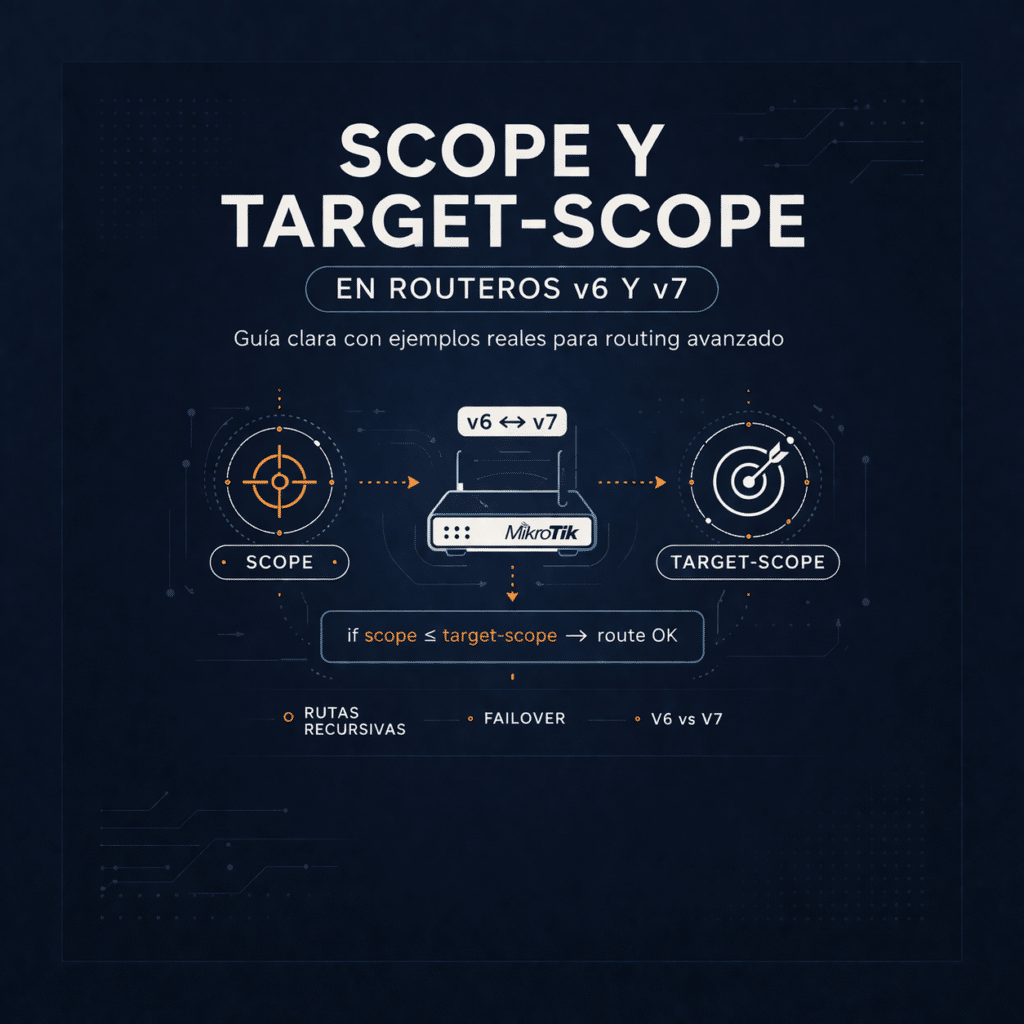 Scope y Target-Scope en RouterOS v6 y v7: Guia clara con ejemplos reales