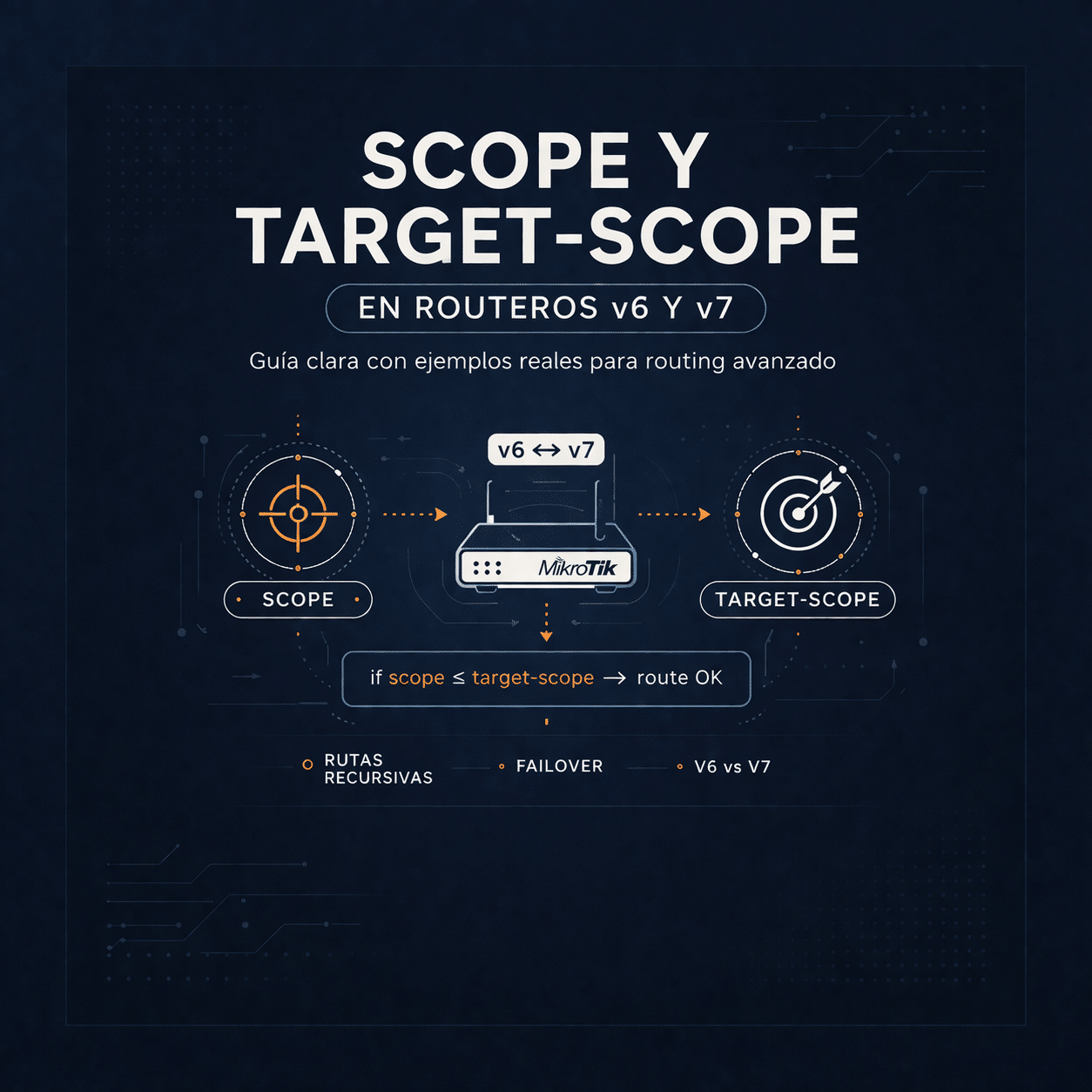 Scope y Target-Scope en RouterOS v6 y v7: Guia clara con ejemplos reales
