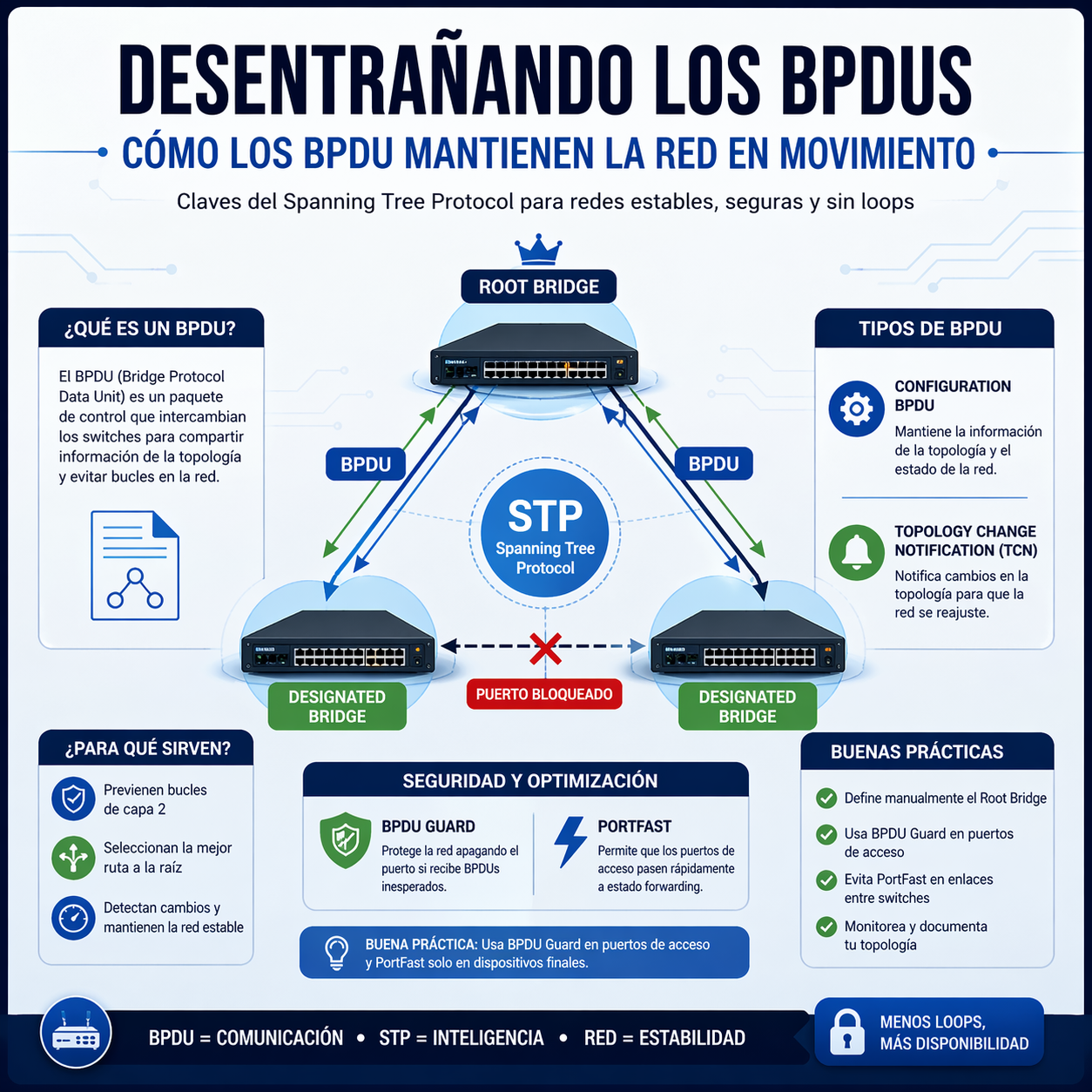 Desentrañando los BPDUs: Como los BPDU Mantienen la Red en Movimiento