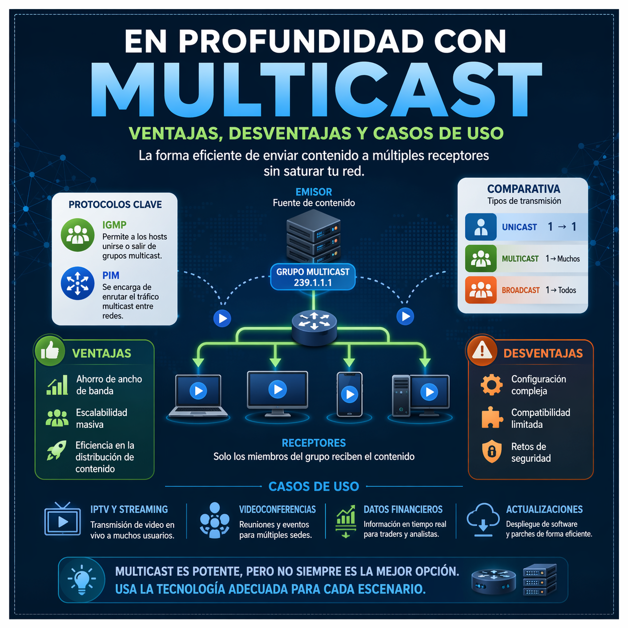 En profundidad con Multicast: Ventajas - Desventajas y Casos de Uso