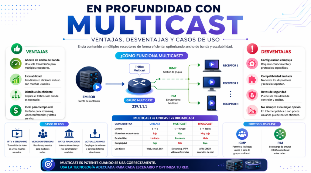 En profundidad con Multicast: Ventajas, Desventajas y Casos de Uso