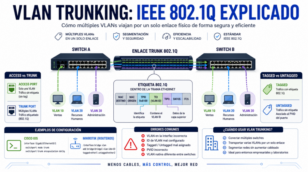 VLAN Trunking: El protocolo IEEE 802.1Q explicado facil y con ejemplos reales