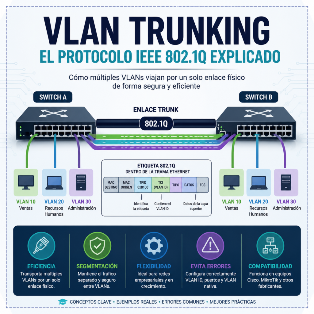 VLAN Trunking: El protocolo IEEE 802.1Q explicado facil y con ejemplos reales