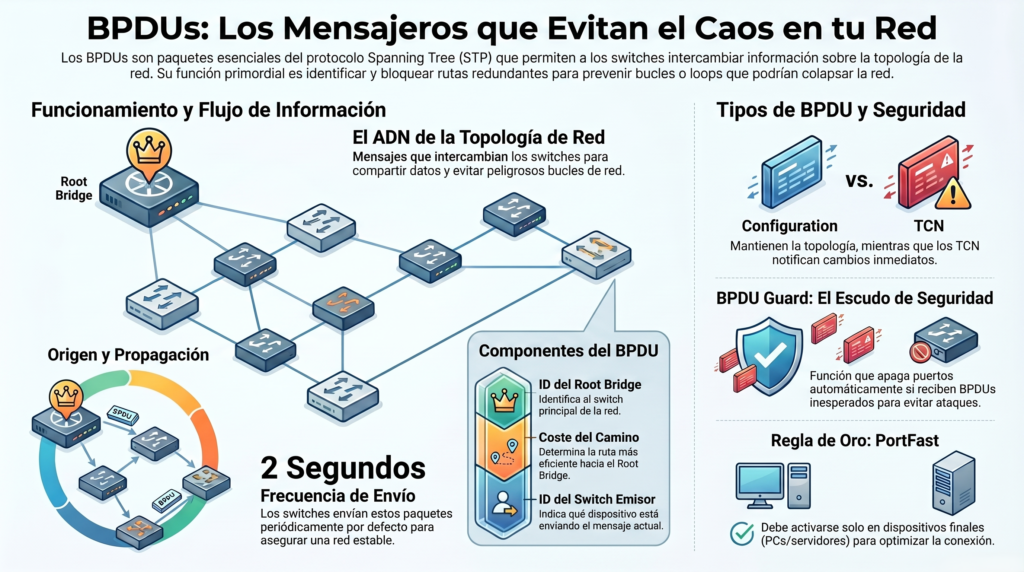 Desentrañando los BPDUs: Como los BPDU Mantienen la Red en Movimiento