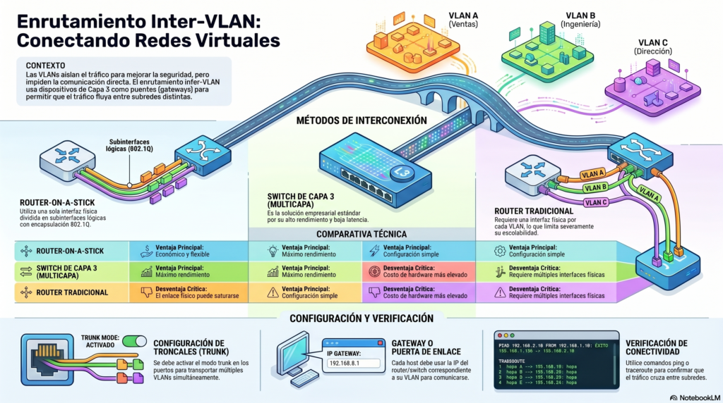Interconexion de VLANs: como funciona el enrutamiento entre redes virtuales