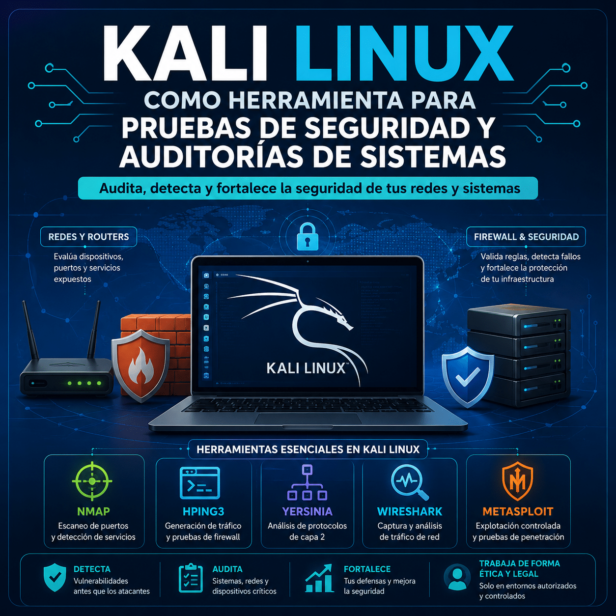 Kali Linux como herramienta para pruebas de seguridad y auditorias de sistemas