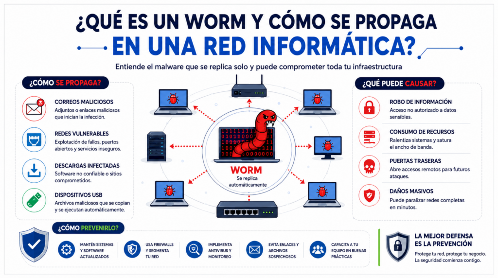 Que es un Worm y Como se Propaga en una Red Informatica