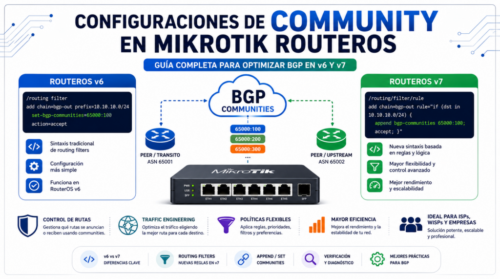 Configuraciones de Community en MikroTik RouterOS: Guia completa para optimizar BGP en v6 y v7