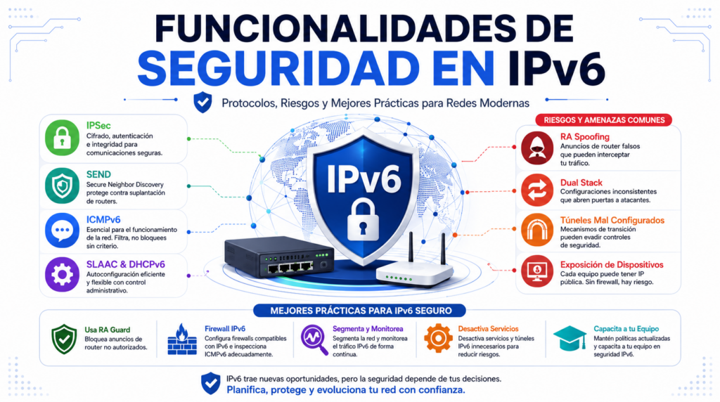 : Funcionalidades de Seguridad en IPv6: Protocolos, Riesgos y Mejores Practicas