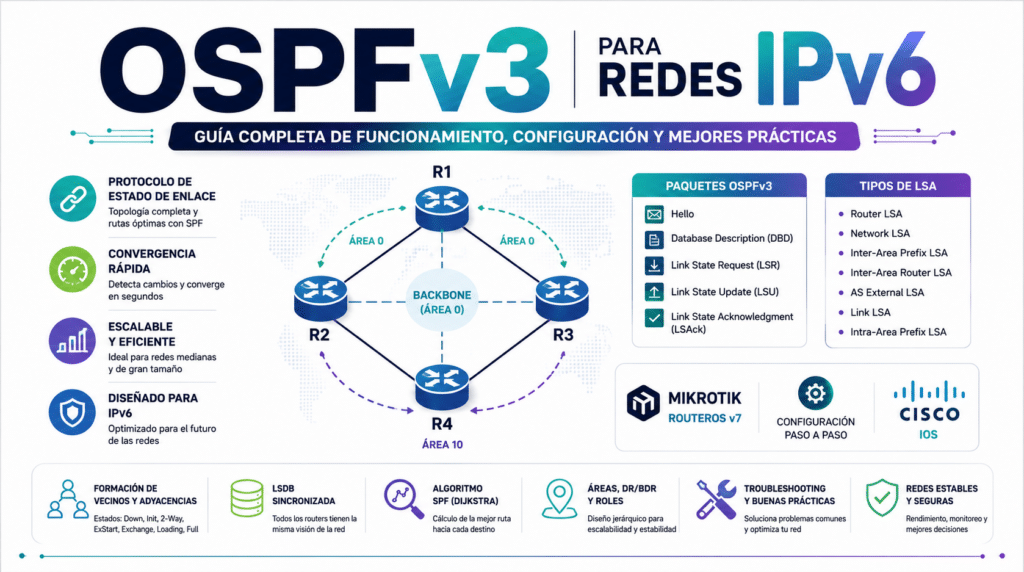 Descifrando OSPFv3: Una Guia Completa para Redes IPv6