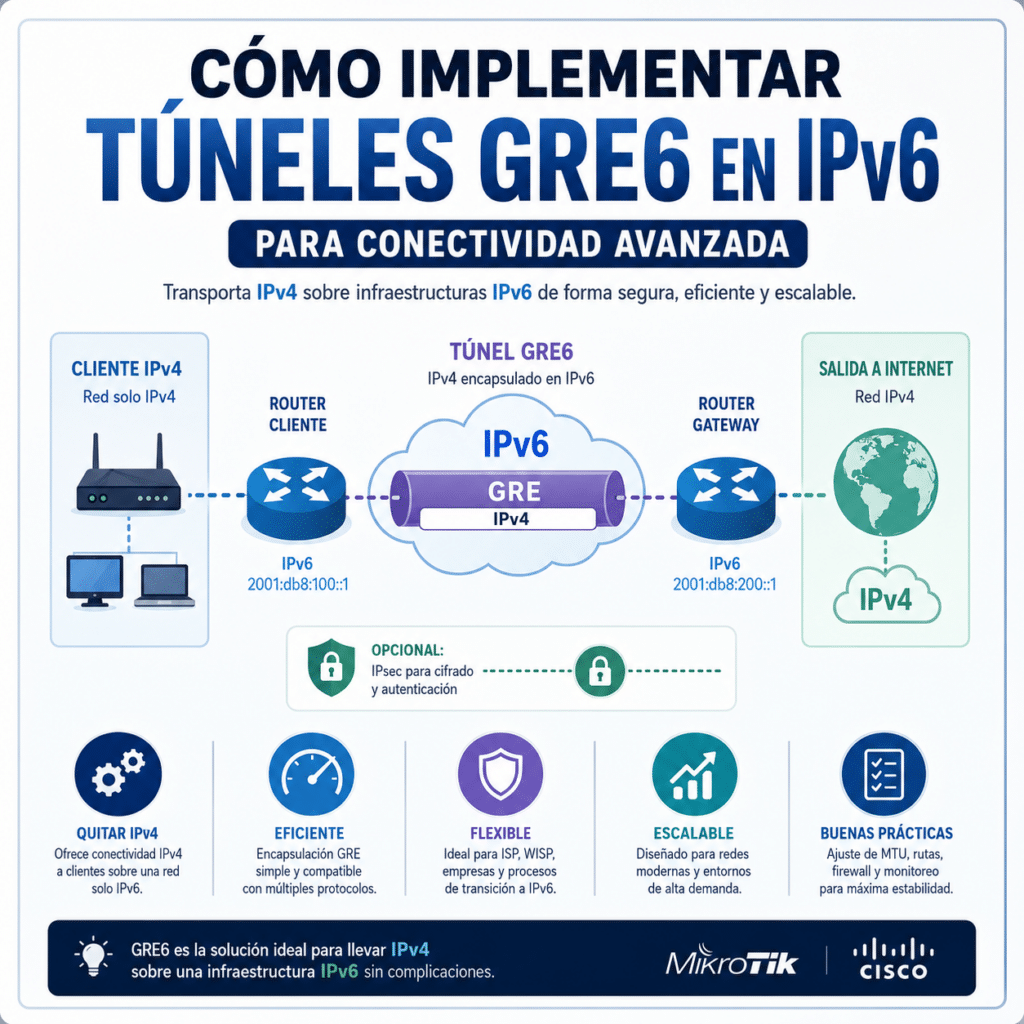 Como Implementar Tuneles GRE6 en IPv6 para Conectividad Avanzada