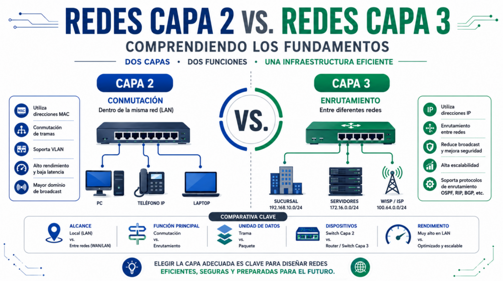 Redes Capa 2 vs. Redes Capa 3: Comprendiendo los Fundamentos