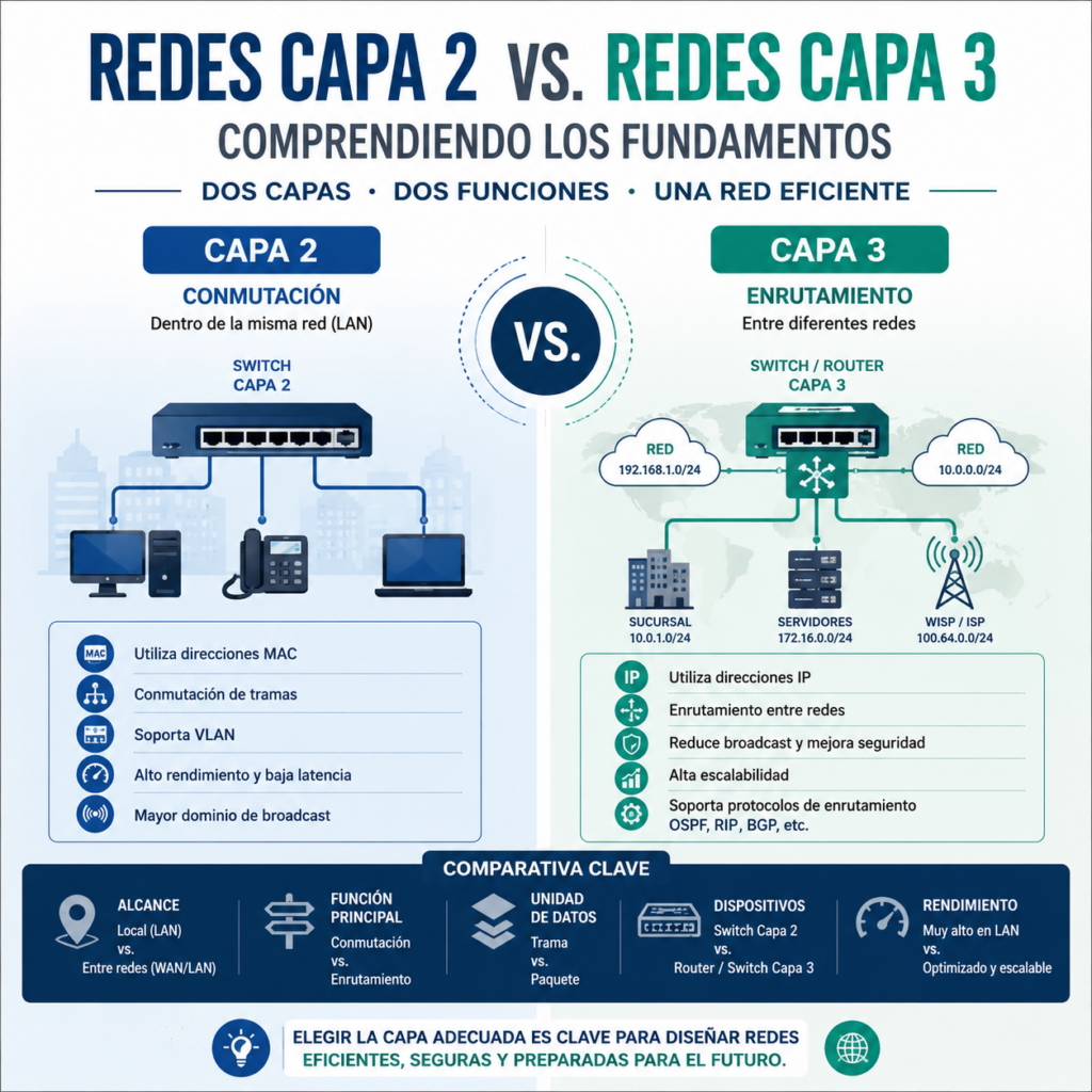 Redes Capa 2 vs. Redes Capa 3: Comprendiendo los Fundamentos