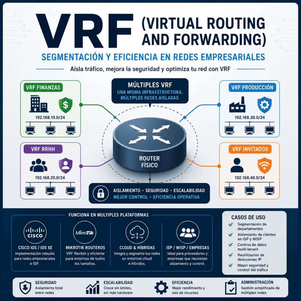 Que es VRF (Virtual Routing and Forwarding): Segmentacion y Eficiencia en Redes Empresariales