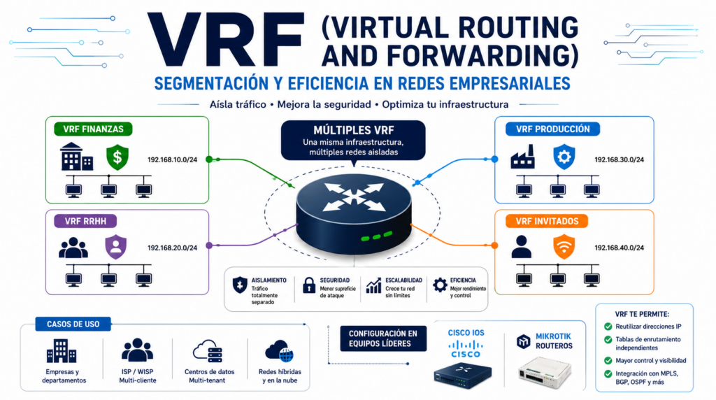 Que es VRF (Virtual Routing and Forwarding): Segmentacion y Eficiencia en Redes Empresariales