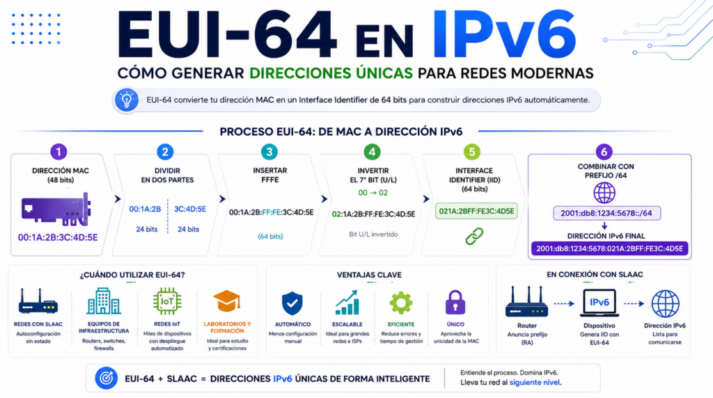EUI-64 en IPv6: como generar direcciones unicas para redes modernas