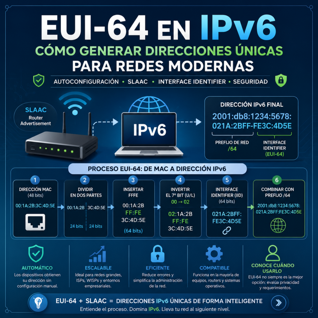 EUI-64 en IPv6: como generar direcciones unicas para redes modernas