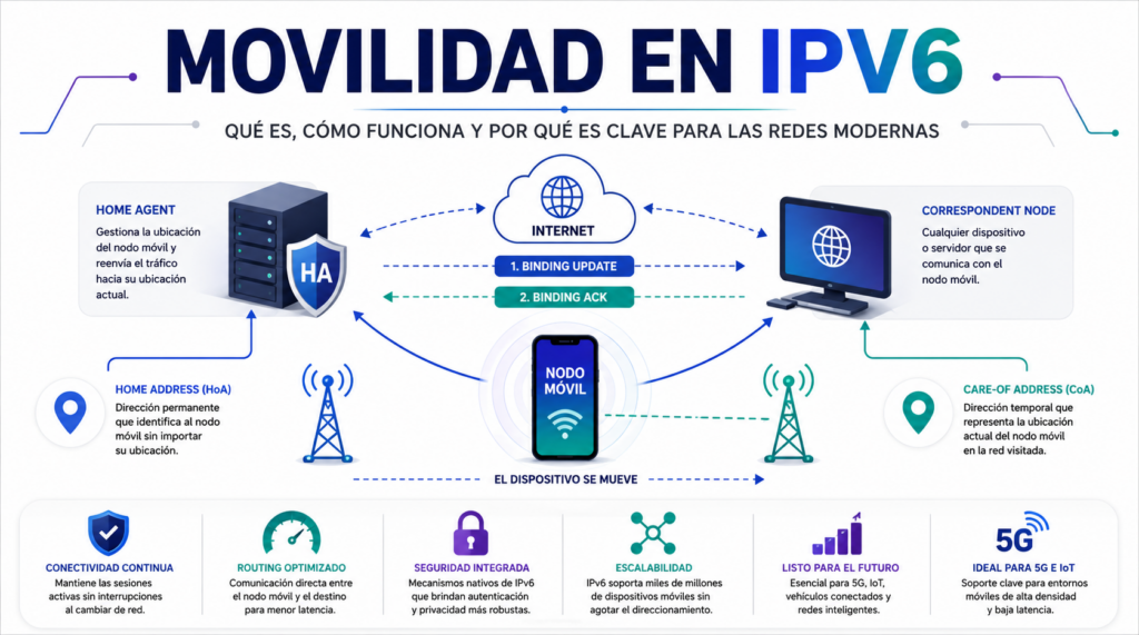 Movilidad en IPv6: que es, como funciona y por qué es clave para las redes modernas