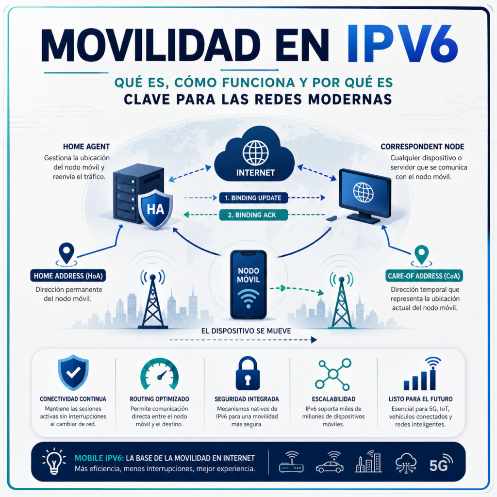 Movilidad en IPv6: que es, como funciona y por que es clave para las redes modernas