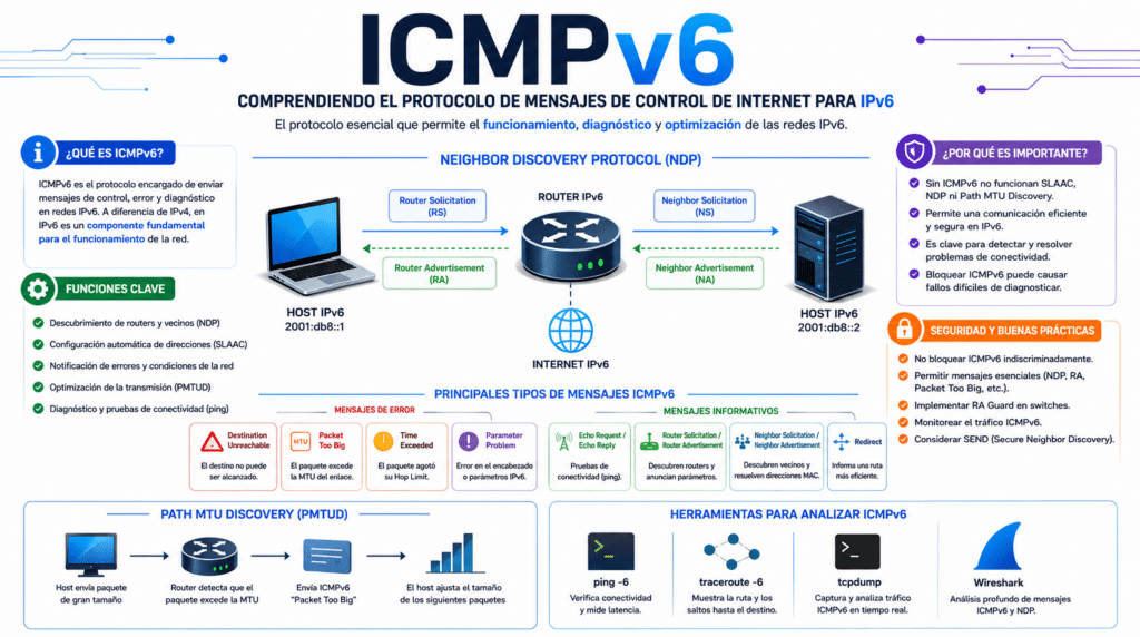 ICMPv6: Comprendiendo el Protocolo de Mensajes de Control de Internet para IPv6