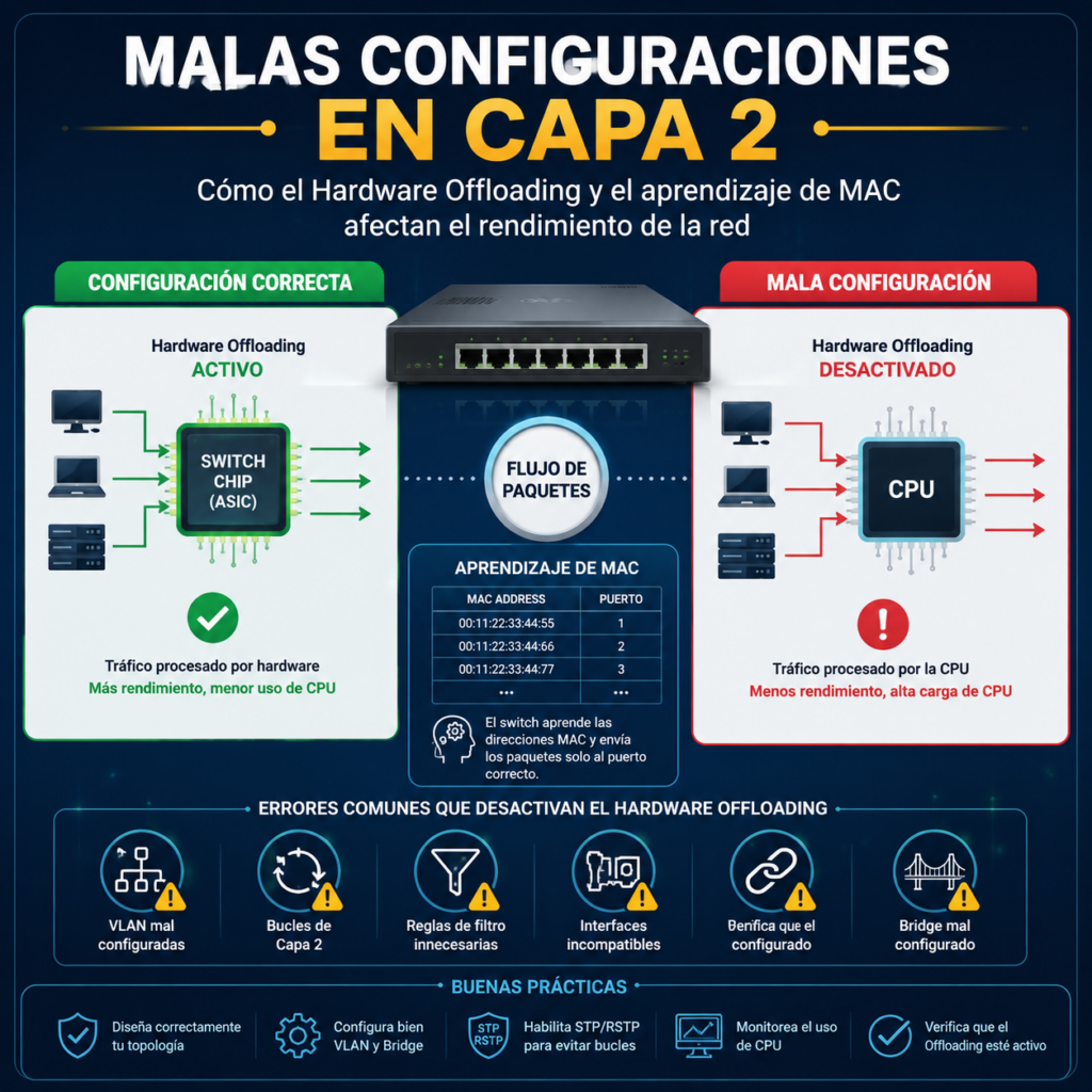 Malas configuraciones en Capa 2: como el Hardware Offloading y el aprendizaje de MAC afectan el rendimiento de la red