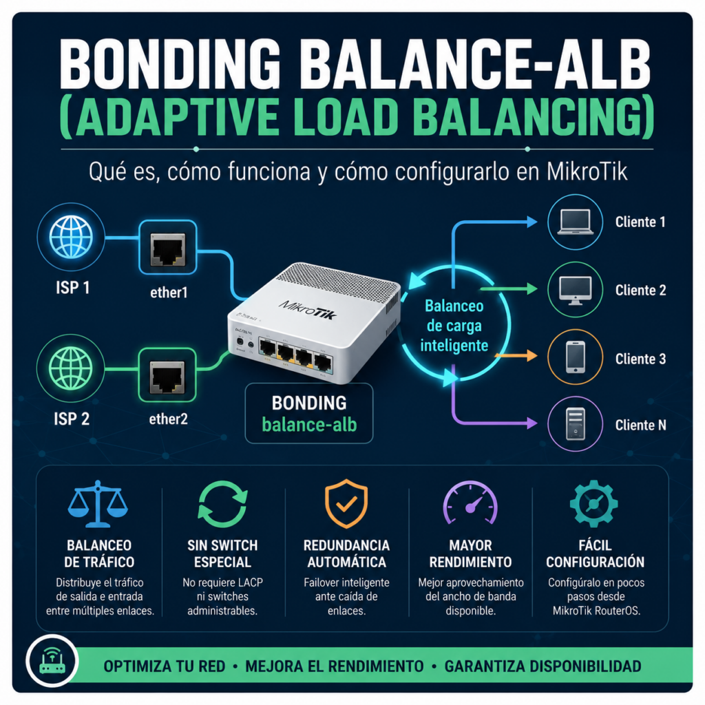 Bonding balance-alb (Adaptive Load Balancing): que es, como funciona y como configurarlo en MikroTik