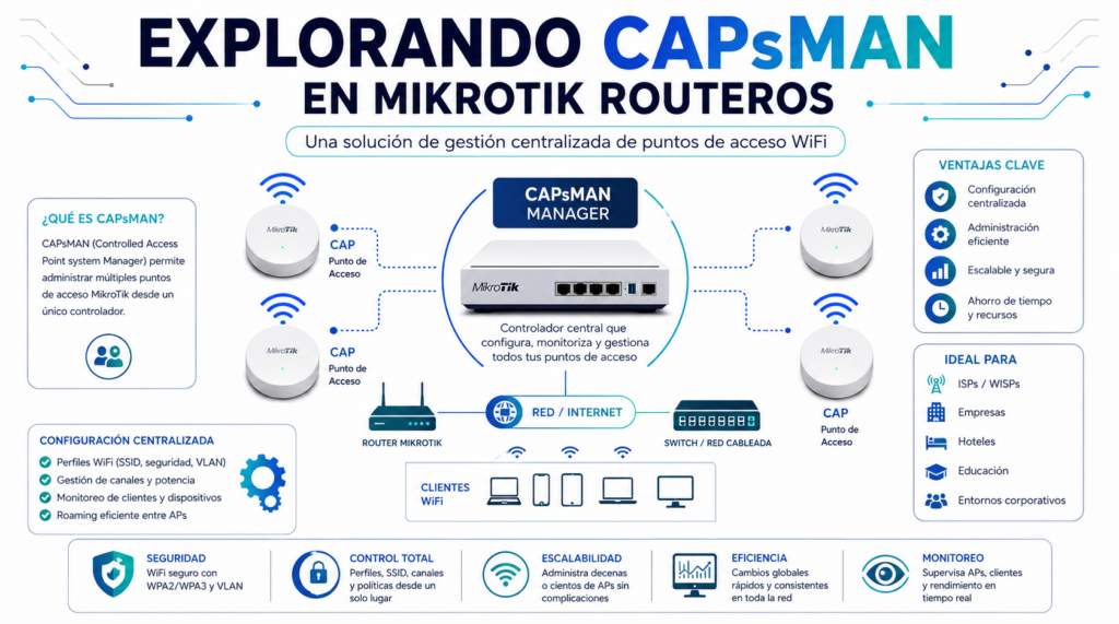 Explorando CAPsMAN en MikroTik RouterOS: una solucion de gestion centralizada de puntos de acceso WiFi